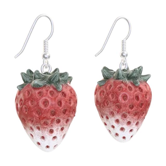 Strawberry Earrings - Dangle 3D-model, gegenereerd door AI