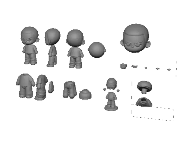 3D model for Q版寸头男孩 v1.0（3D打印版）