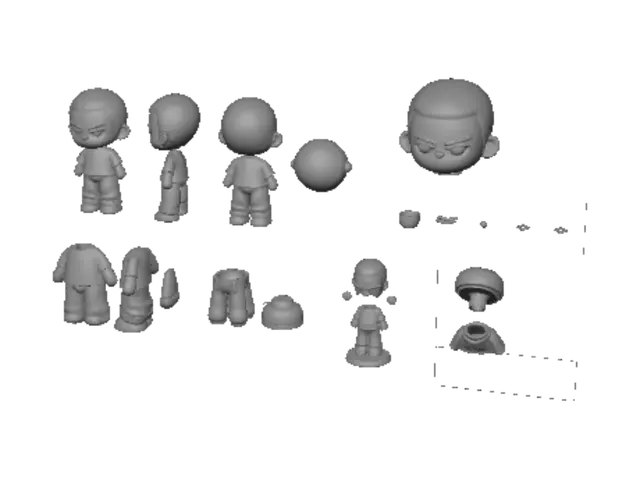 3D model for Q版寸头男孩 v1.0（3D打印版）