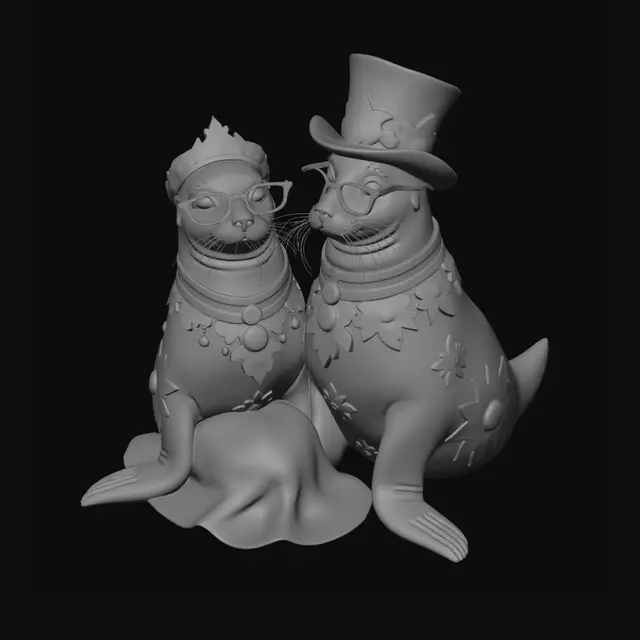 3D model for Ornate Otter Duo