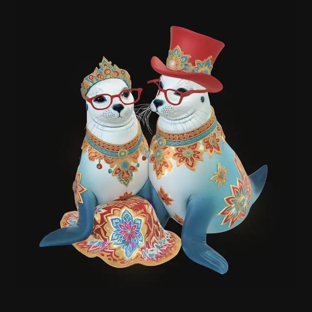 3D model for Ornate Otter Duo