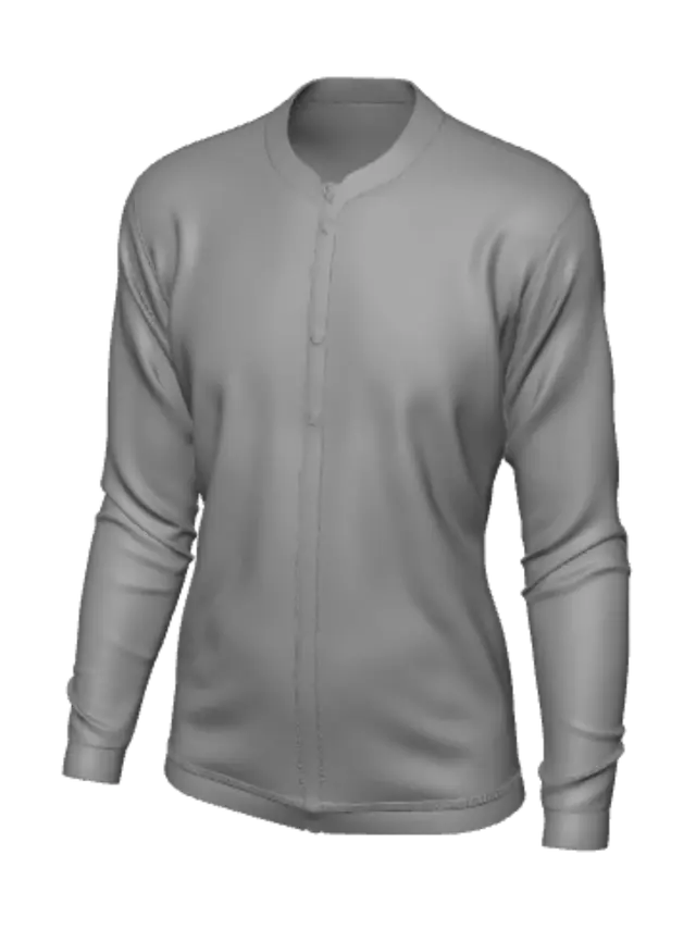 3D model for Grey Long-Sleeve Shirt Back View