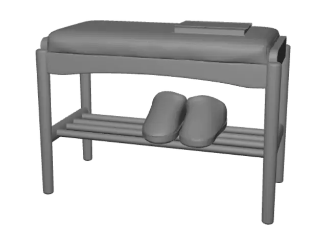 3D model for Yeswood Storage Bench with Cushioned Top