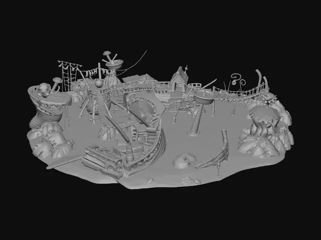 3D model for Moonlit Timberbridge Harbor