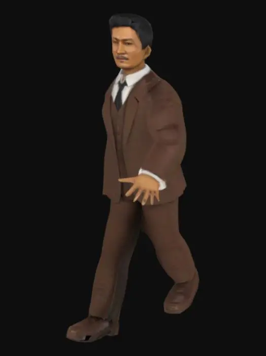 3D model for Can you please create a whole body model of Jose Rizal in a T-Pose, a Philippine national hero.