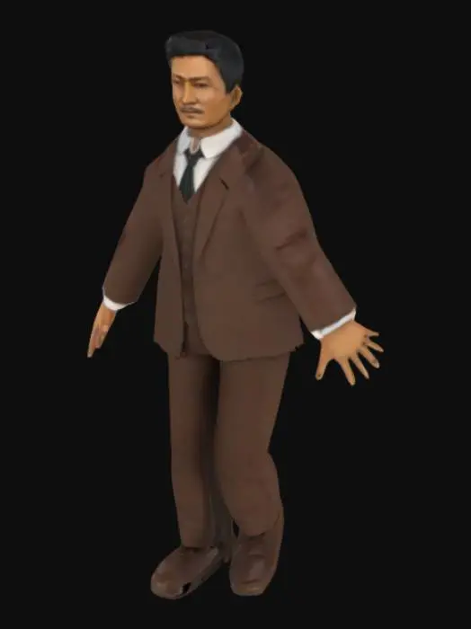 3D model for Can you please create a whole body model of Jose Rizal in a T-Pose, a Philippine national hero.