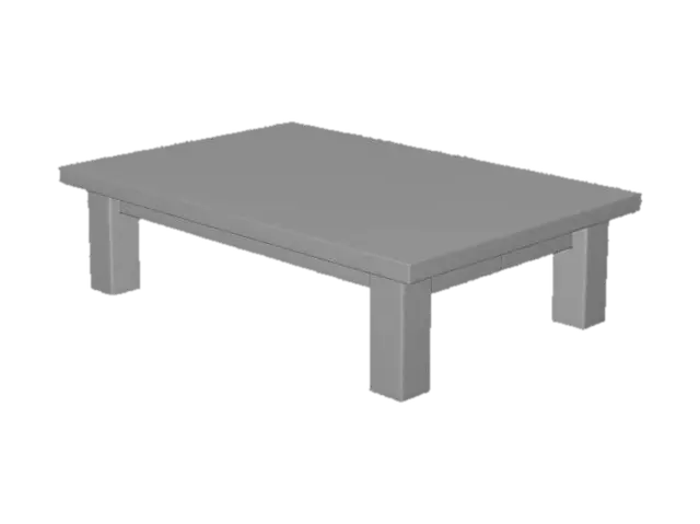 3D model for gerçekçi ahşap bir oturma odası masası