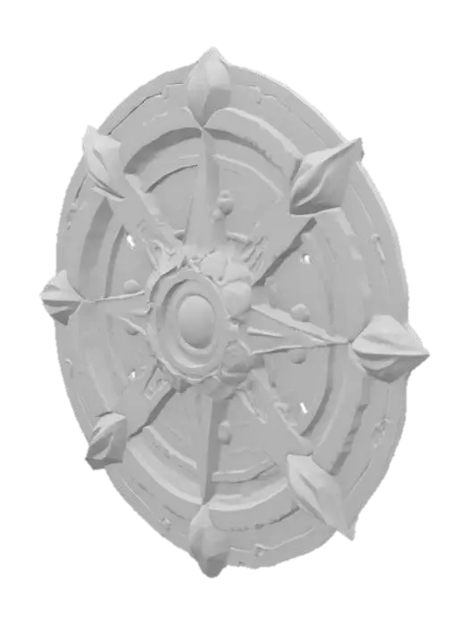 3D model for A Star Trek Delta badge, Diablo art style, #emblem#, Steampunk, Ultra Realistic, emblem