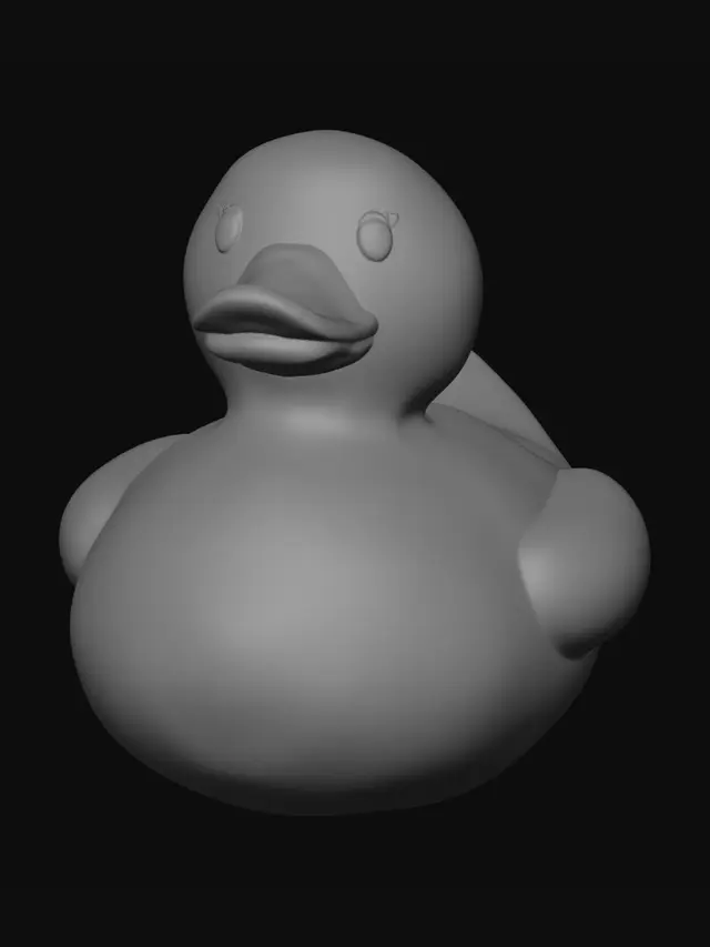 3D model for A classic yellow rubber duck, specifically a bath duck with no prominent wings sticking out.