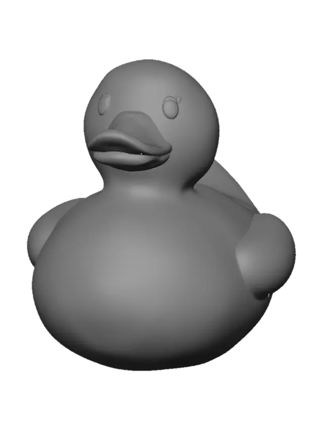 3D model for A classic yellow rubber duck, specifically a bath duck with no prominent wings sticking out.