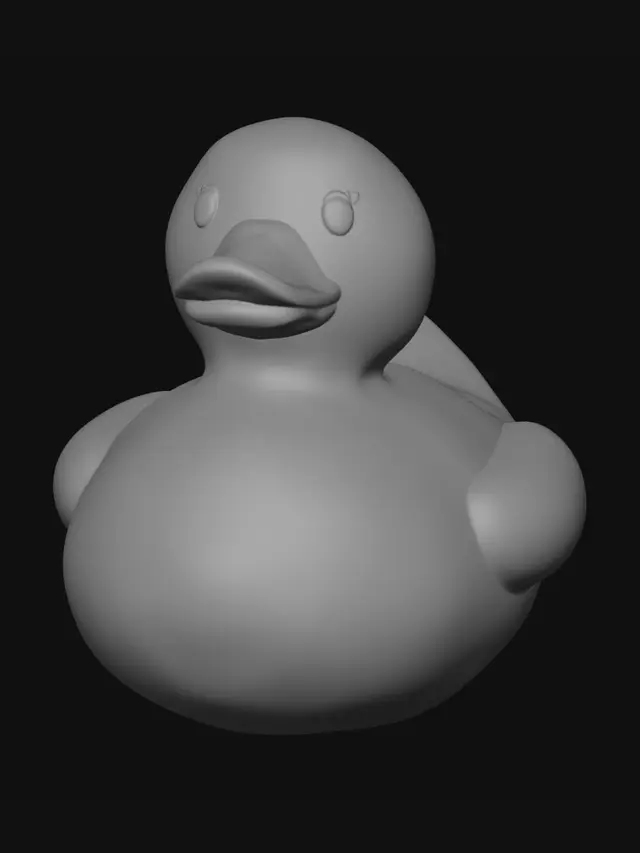 3D model for A classic yellow rubber duck, specifically a bath duck with no prominent wings sticking out.