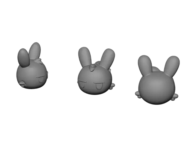 3D model for Three Sleepy Bunnies