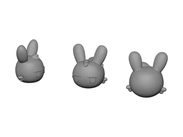 3D model for Three Sleepy Bunnies