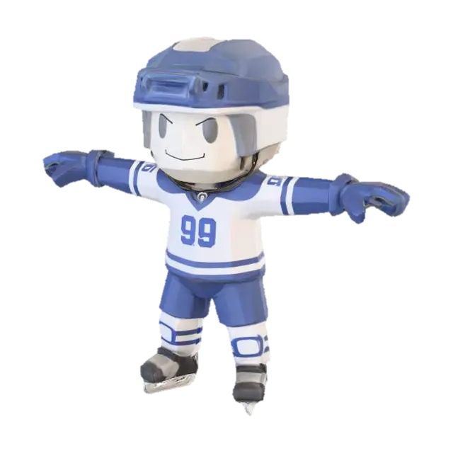 Hockey Player T-Pose 3D model, vytvořený pomocí AI