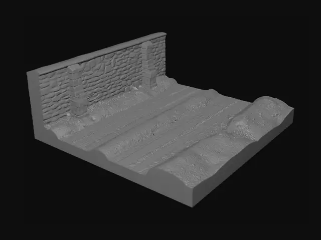 3D model for Dirt Road by the Stone Wall