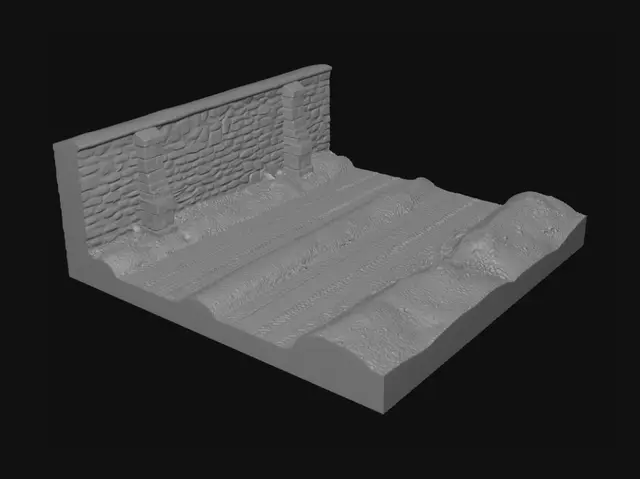 3D model for Dirt Road by the Stone Wall