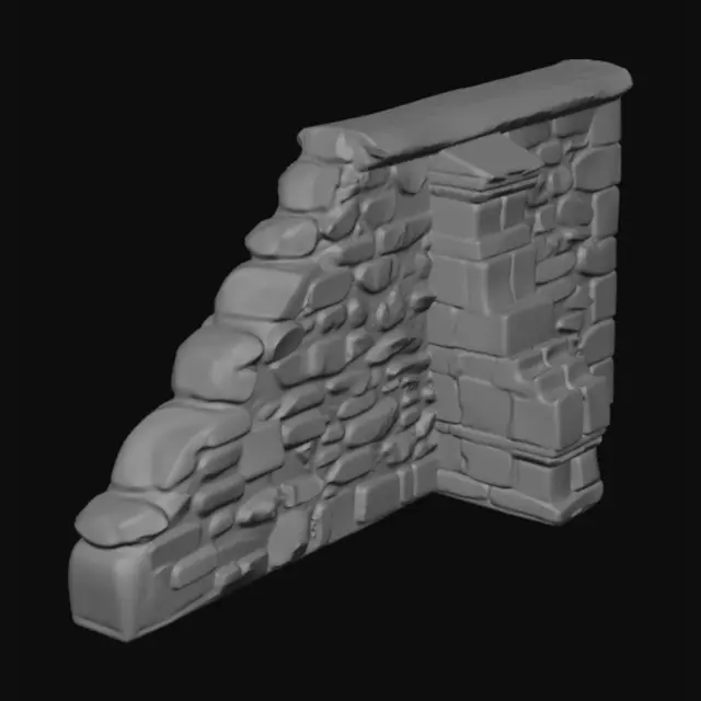 3D model for Pillar in a Stone Wall