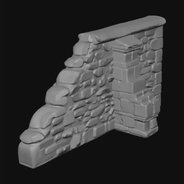 3D model for Pillar in a Stone Wall