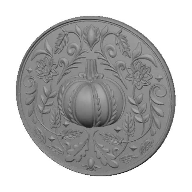 3D model for Autumn Pumpkin Mandala Patch