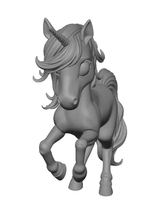 3D model for I want a unicorn that looks like the real thing but is fun and has moveable joints and is print in place. Add print in place joints