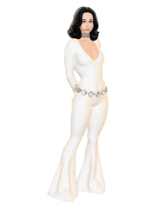 Cream Space-Age Bodysuit - 1970s 3D model, vytvořený pomocí AI