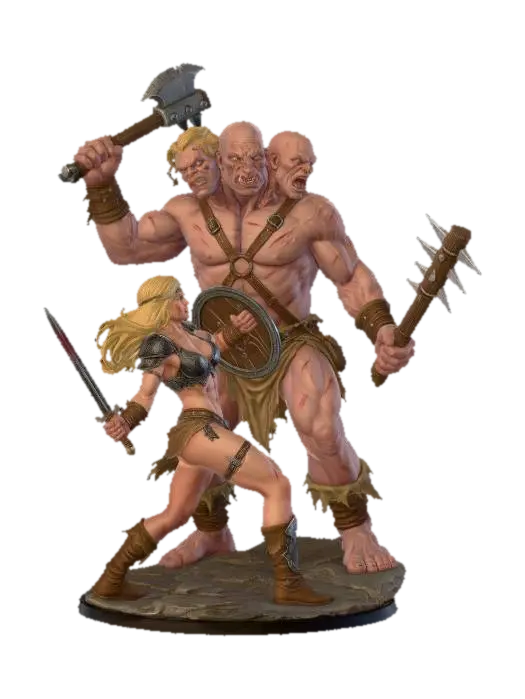 Threefold Fury 3D model, vytvořený pomocí AI