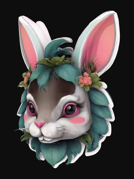 3D model for Whimsical Bloom Bunny