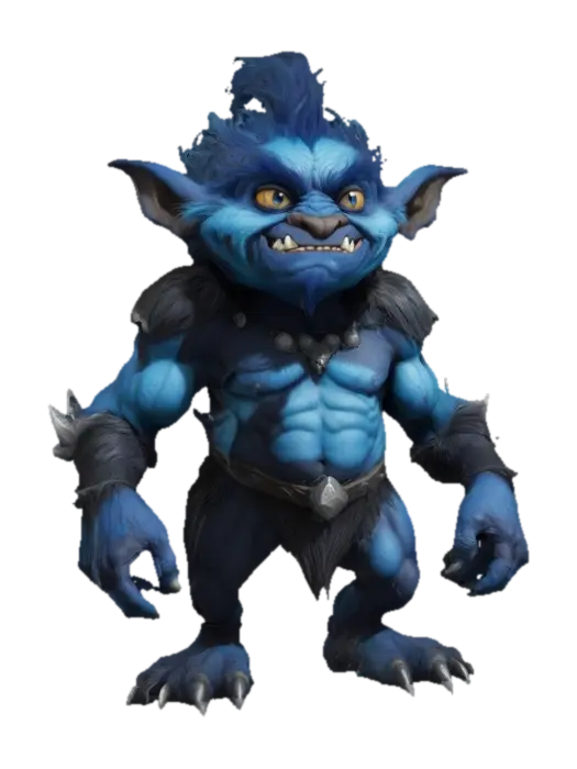 Blue Forest Goblin - Sprites 3D model, vytvořený pomocí AI