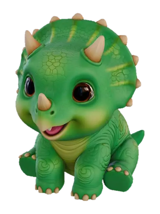 3D model for sehr niedliches Triceratops Dinosaurier Baby