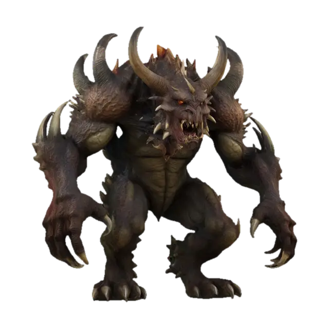 Demon of the Wasteland - Apocalyptic 3D model, vytvořený pomocí AI