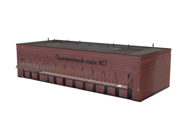 Tram Depot No. 7 3D model, vytvořený pomocí AI