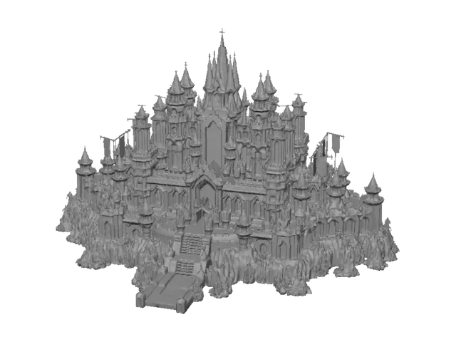 3D model for Amethyst Citadel at Dusk