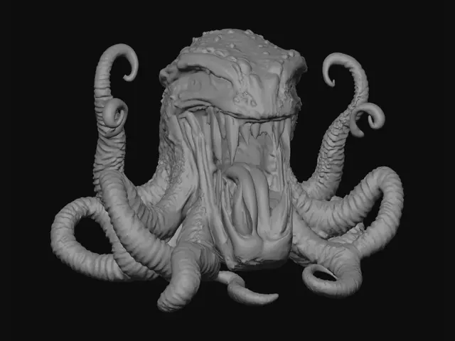 3D model for final fantasy marlboro. gigantic 5-foot wide maw surrounded by a dozen tentacles, poisonous