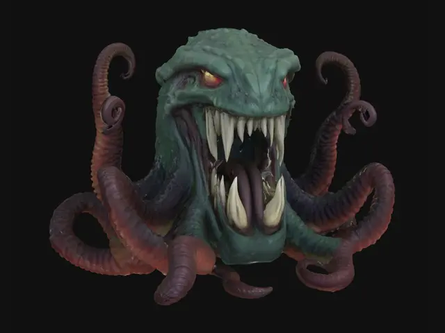 3D model for final fantasy marlboro. gigantic 5-foot wide maw surrounded by a dozen tentacles, poisonous