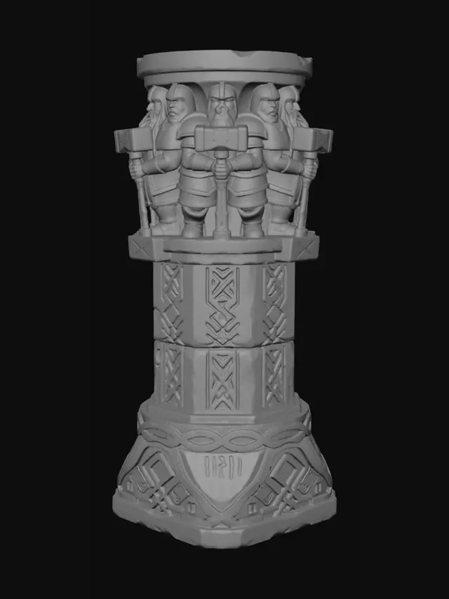 3D model for Dwarven Guardian Pillar