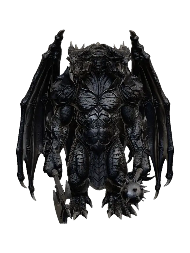 Obsidian War Dragon - Twoheaded AI 생성 3D 모델
