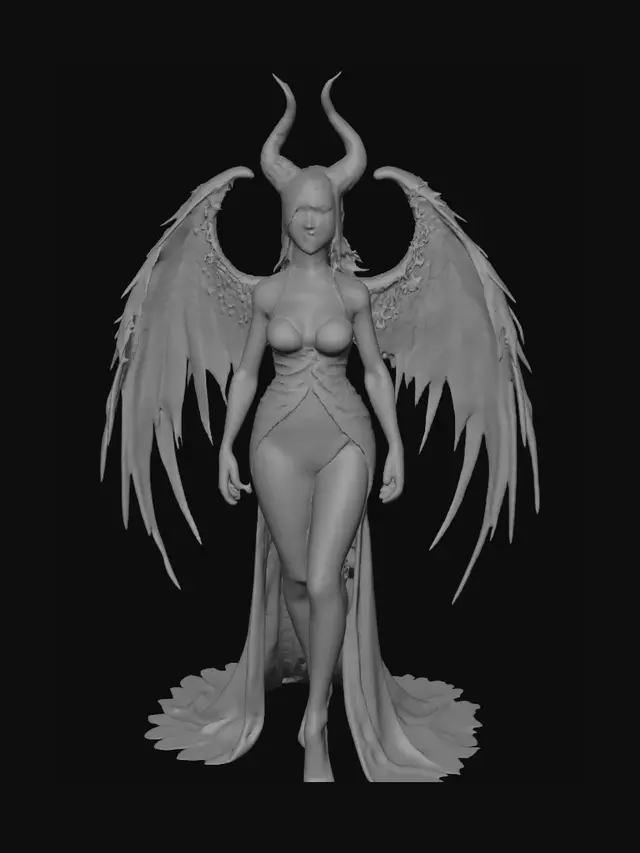 3D model for A full-body 30 years old stunning winged feathery caucasian female with demon eyes and horns singing. Highly detailed face with full lush red lips and beautiful eyes. Sensual stance. Long flowing dress.
Style: masterpiece, 8k resolution, dynamic lighting, hyperdetailed, intricately detailed, photorealistic, photorealism, hyperrealism, ultra quality, 8k, hyper-detailed, photorealism, hyperrealism, figurine fantasy dnd 3D avatar