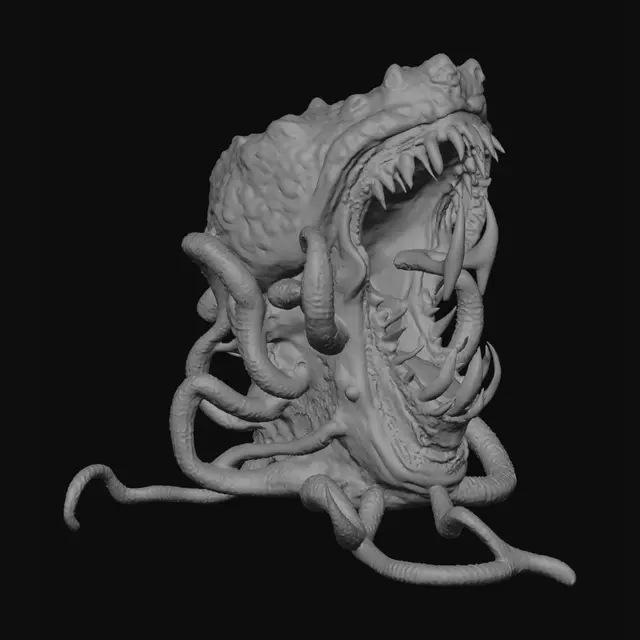 3D model for final fantasy marlboro. gigantic 5-foot wide 5-foot deep maw surrounded by a dozen tentacles, poisonous