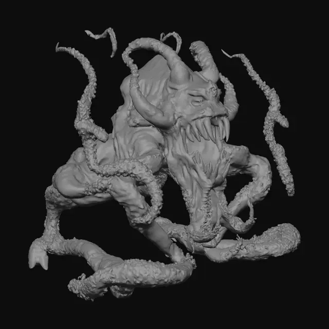 3D model for final fantasy marlboro. gigantic maw surrounded by a dozen tentacles, poisonous