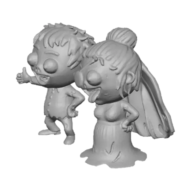 3D model for couple de zombie d'halloween cartoon, pas de fond