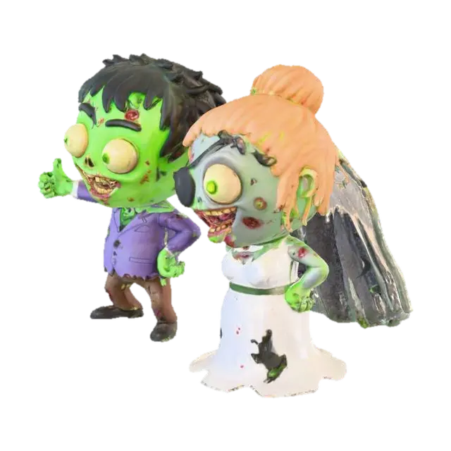 3D model for couple de zombie d'halloween cartoon, pas de fond