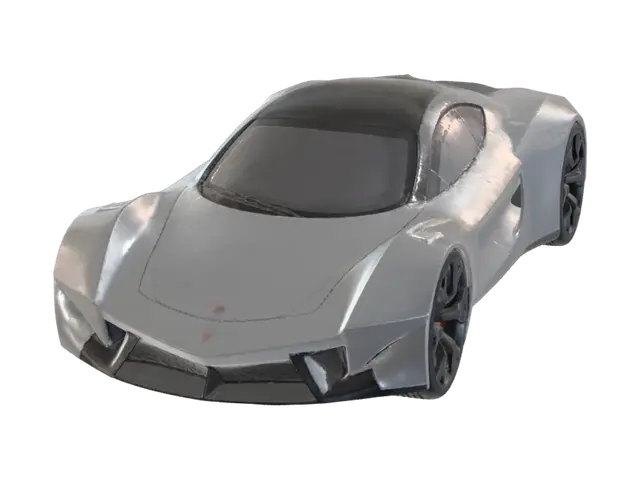 car - Hypercar 3D model, vytvořený pomocí AI