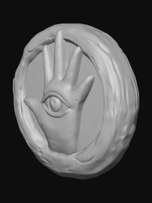 3D model for Blue Hamsa Eye Emblem