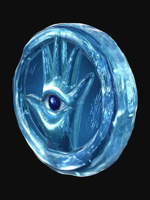 3D model for Blue Hamsa Eye Emblem