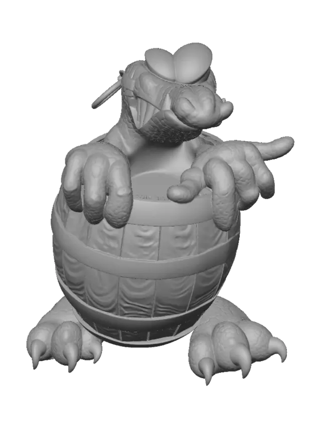 3D model for Pirate Dragon in a Barrel