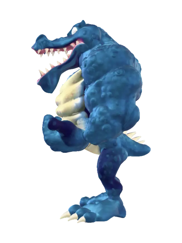Musclebound Gator - Roaring 3D model, vytvořený pomocí AI