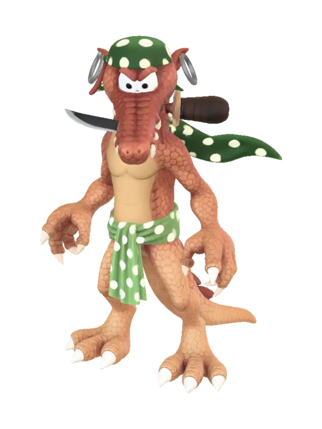 Polka-Dot Dragon Warrior - Armorless AI 생성 3D 모델