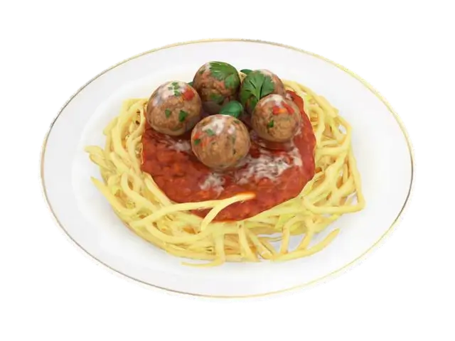 Realistic plate of spaghetti with meatballs, Highly Detailed, Ultra Realistic - Dinner 3D model, vytvořený pomocí AI