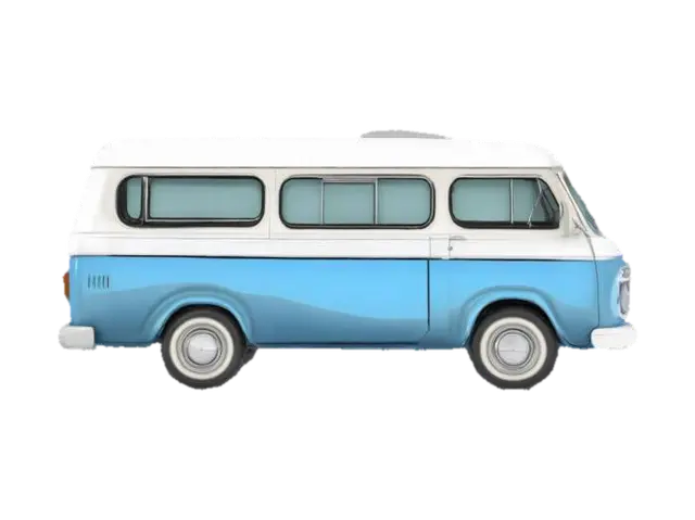 Retro Van 3D model, vytvořený pomocí AI