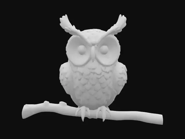 3D model for a decorative owl that is made from a pine cone, Hand Painted, Wood, Carved, Highly Detailed, steampunk